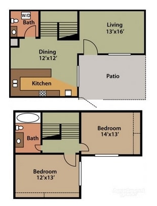 2BR/1.5BA - 2x1