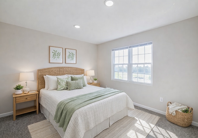 Serene bedroom with natural light