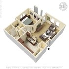 1BR/1BA sq ft 736