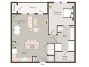 A4 | 1 bed 1 bath | 859 sq ft