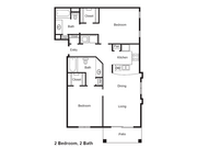 B1 Floorplan: 2 Bedroom, 2 Bathroom