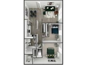 The Cypress | 2 Bed 1.5 Bath | 1050 sq ft | The Colony at the Oaks Apartments in Lexington