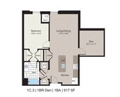 1BD/1BA with Den