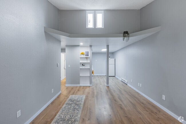 2BR, 1BA - 743SF - Living Room/Kitchen - Parkwood Terrace