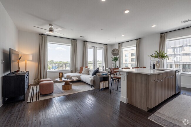 2BR, 2BA - 1,237SF - Living Room - Revolve ATX