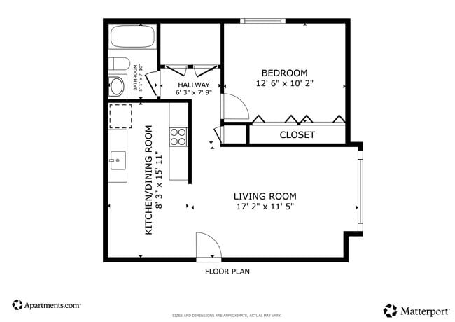 1BR, 1BA - 650SF