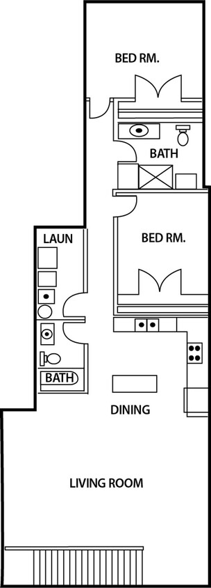 Floor Plan - 2 Bedroom Upper Floor - Garage