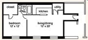 1BR/1BA