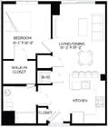 1-P floor plan West of Chestnut