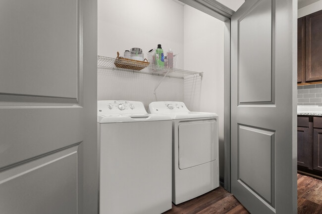 Simplify your routine with a washer and dryer inside your home.