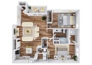 2 Bedroom | 2 Bath | 1060 SF | Lower