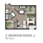 2 BR - Model J - Floor Plan