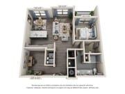 Floor plans are artist’s rendering. All dimensions are approximate. Actual product and specifications may vary in dimension or detail. Not all features are available in every apartment. Prices and availability are subject to change.