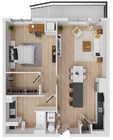 Zeal 6 - 884 square foot one bedroom, one bath apartment