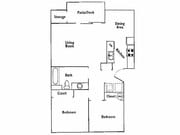 2BR/1BA