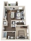 One Bedroom, 656-671 sqft, Stackable Washer/Dryer, Patio/Balcony, Walk-in Closet