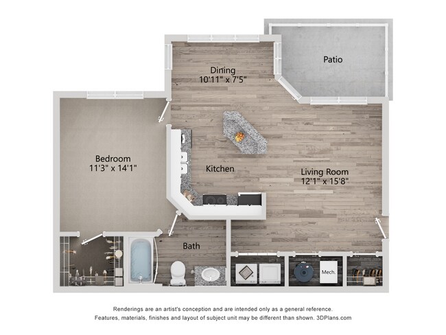 A3_1Bed_1Bath_825 Sq Ft