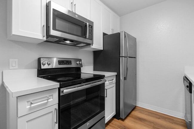 Fully-equipped kitchens with stainless steel appliances