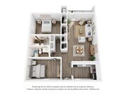 B2 - 2 Bed - 2 Bath - 877 Sq.ft.