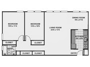 Loads of Closets! 2 br / 1 bath - D Style sq ft 997-997