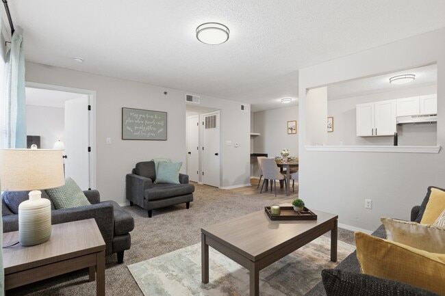 Bright, open-concept living room with space to relax or entertain.