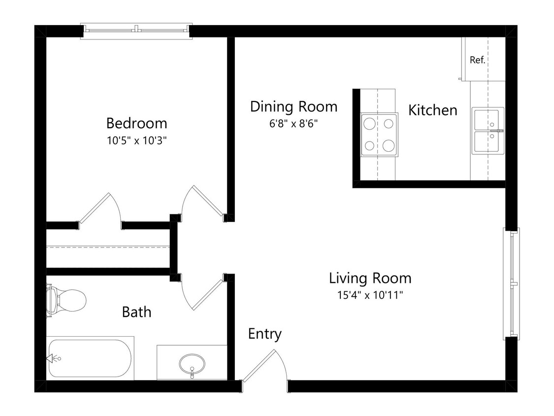 Floor Plan - 1Bedroom 1Bath