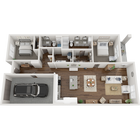 The Warbler | 1,456 SF | 2 BR/2.5 BA Cottage with Garage