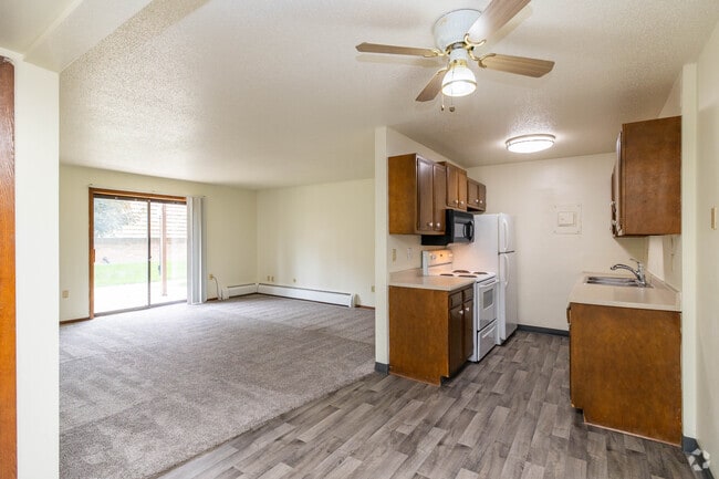 1BR, 1BA - 750SF - Kitchen/Living Room - Legacy Village Apartments