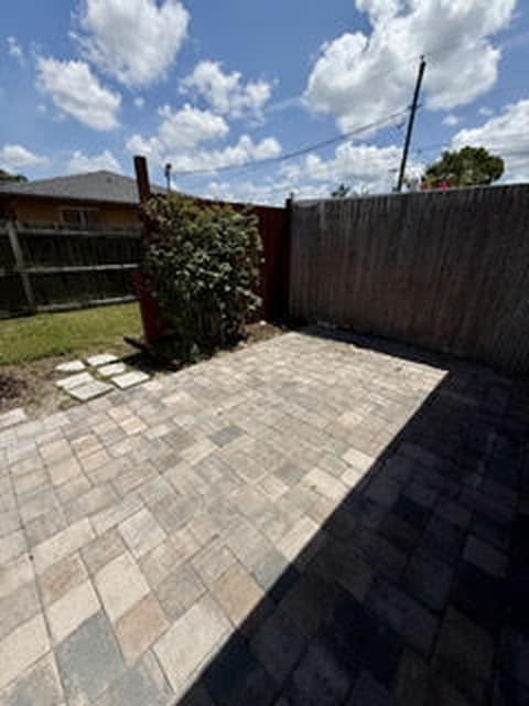 Rear Patio with partial fencing - 9775 Alabama St Unit A