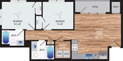 2 BR/ 2 BA (Style ZG1) | 745 sq. ft.