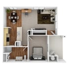 1 Bedroom 1 Bath 712sqft