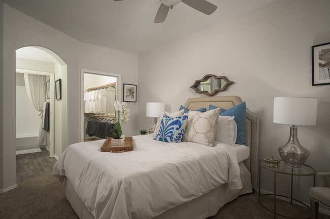 Large bedroom with large walk-in closets at Trevi Apartment Homes