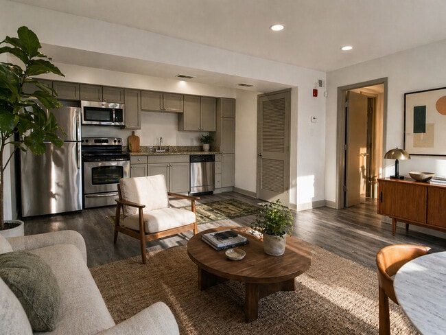 1BR, 1BA, Living Room / Kitchen - The 700