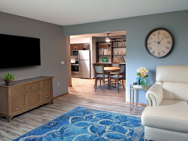 Renovated Two Bedroom Living Room and Dining Room