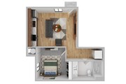 1 Bedroom 1 Bathroom Apartment Floorplan