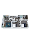 2 bedroom 1 bath floor plan