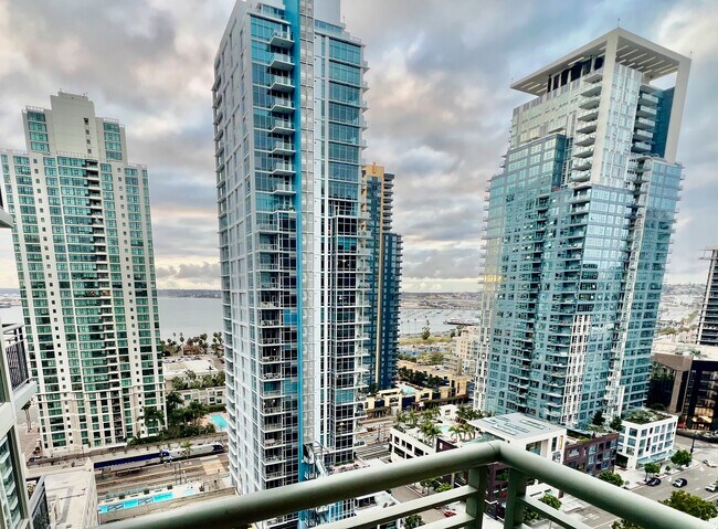 Views to the west from the balcony and front master bedroom - 1240 India St Unit 1906