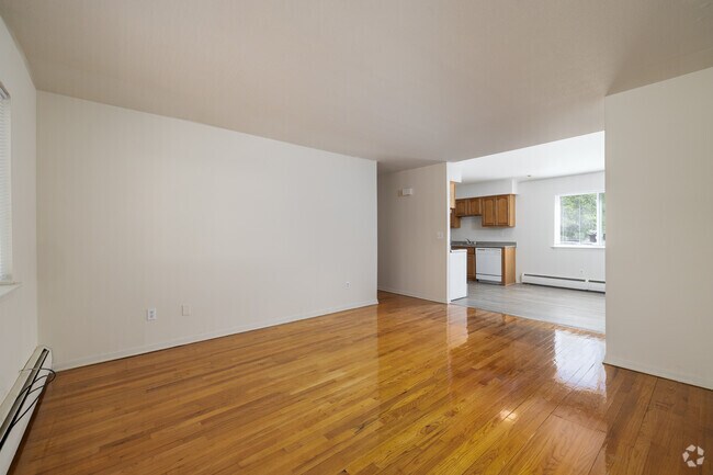 1BR, 1BA - 650SF - Living Room and Kitchen