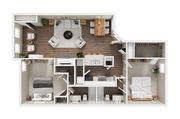 2 BR x 2 BA with Washer/Dryer