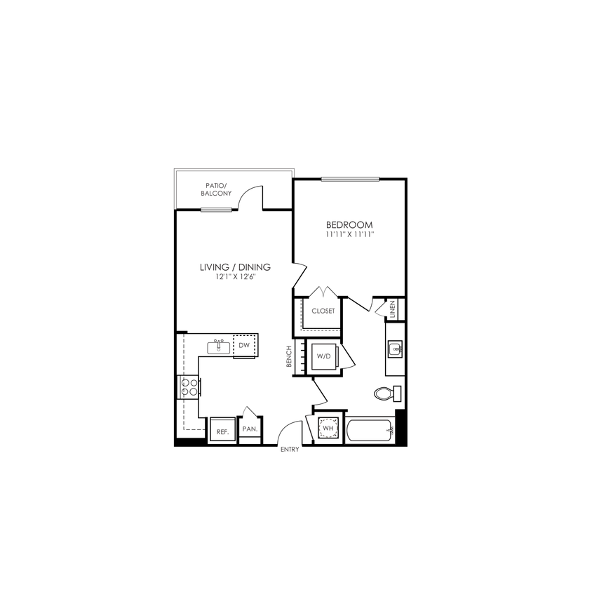 Floor Plan - A1- 1x1