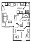 1BR/1BA