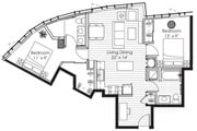 Floorplan x17; 959 SF