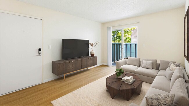 Living Room with Patio and Hard Surface Flooring