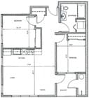 2Bed, 1bath A Units 219, 319, 419