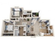 Floor plans are artist’s rendering. All dimensions are approximate. Actual product and specifications may vary in dimension or detail. Not all features are available in every apartment. Prices and availability are subject to change.