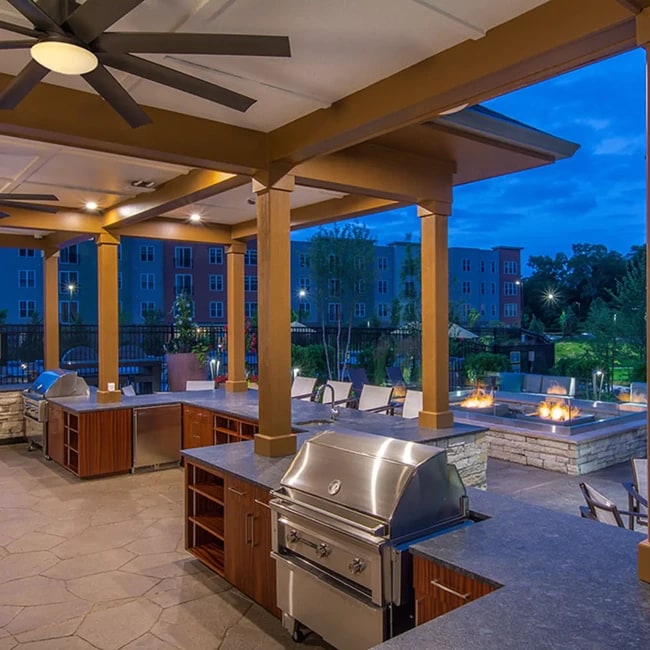 Gas Grills and Bar Area