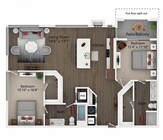 B4 | Two Bedroom Floor Plan