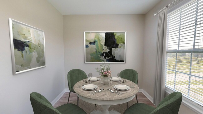 Comedor recientemente renovado - Double Creek Flats Apartments