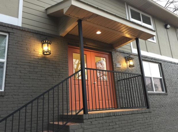 Outside View with newly installed code door - Parkside Apartments