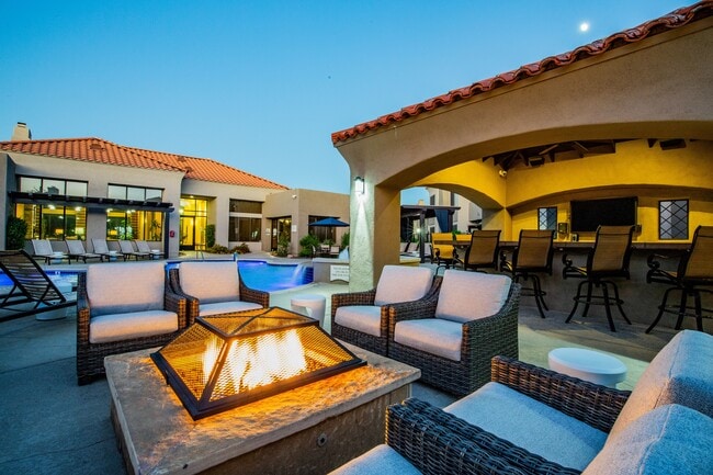 Fire Pit by Outdoor Kitchen and Bar